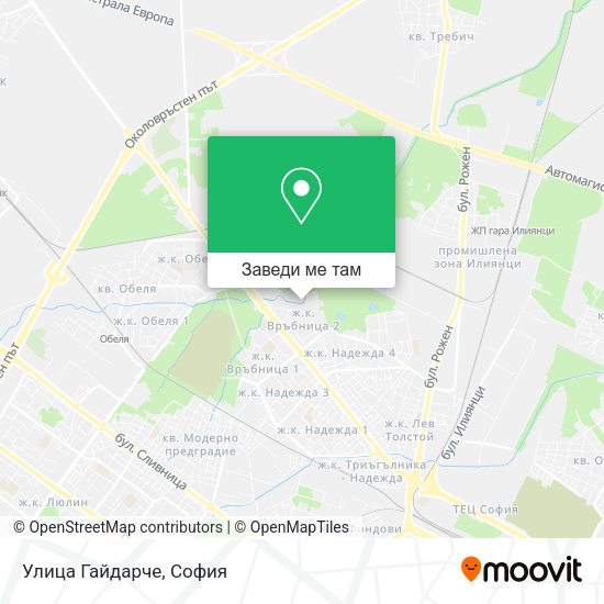 Улица Гайдарче карта