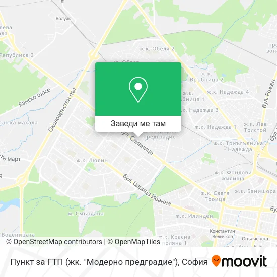 Пункт за ГТП (жк. "Модерно предградие") карта