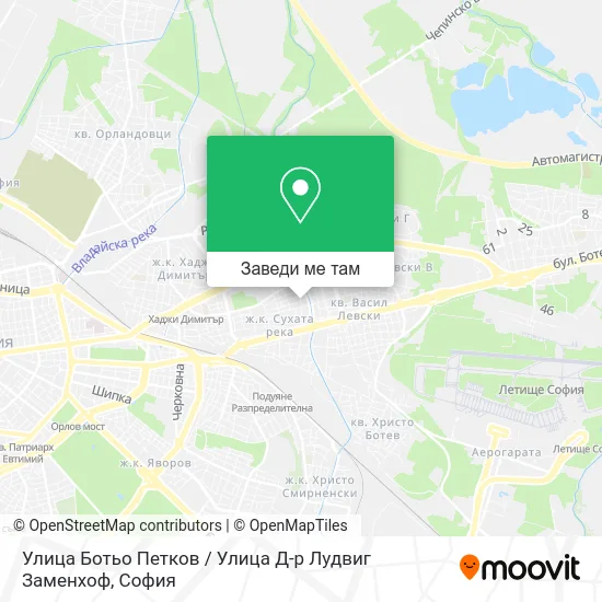 Улица Ботьо Петков / Улица Д-р Лудвиг Заменхоф карта