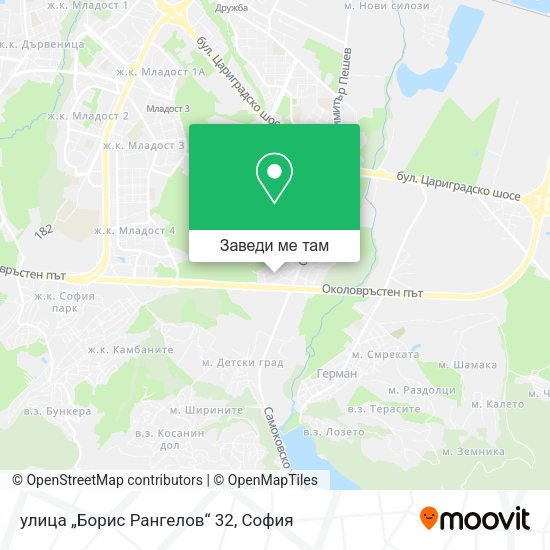 улица „Борис Рангелов“ 32 карта