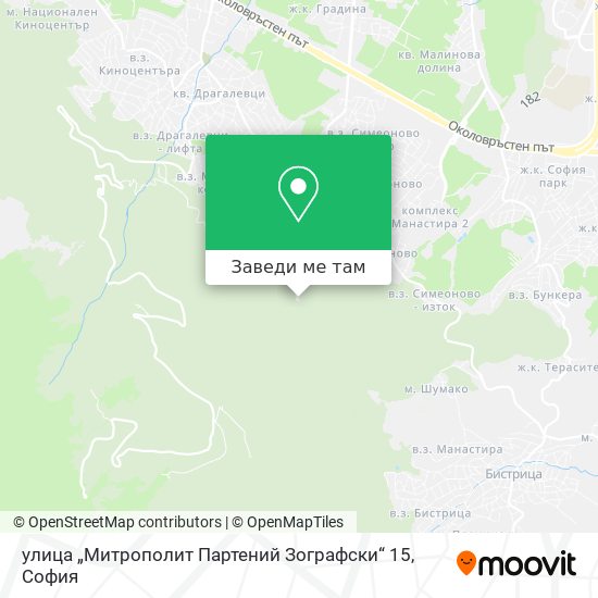 улица „Митрополит Партений Зографски“ 15 карта