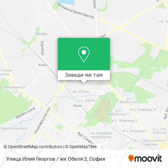 Улица Илия Георгов / жк Обеля 2 карта