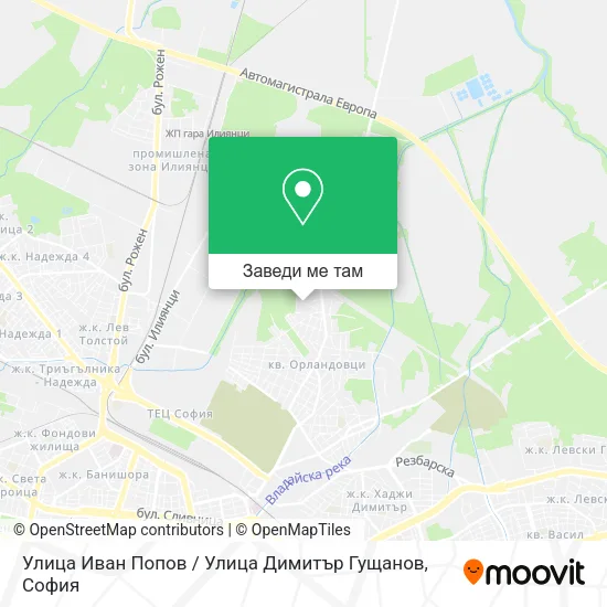 Улица Иван Попов / Улица Димитър Гущанов карта