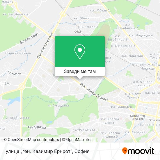 улица „ген. Казимир Ернрот“ карта
