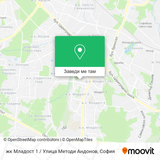 жк Младост 1 / Улица Методи Андонов карта