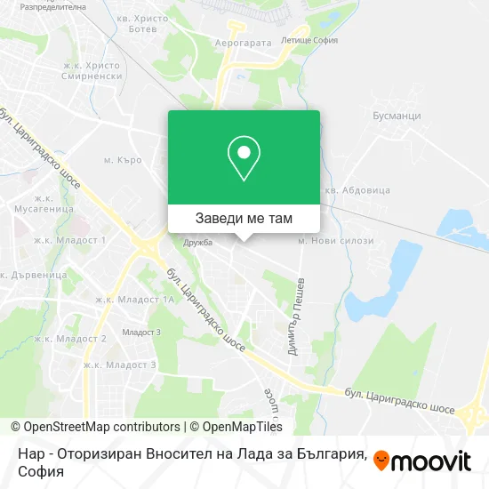 Нар - Оторизиран Вносител на Лада за България карта