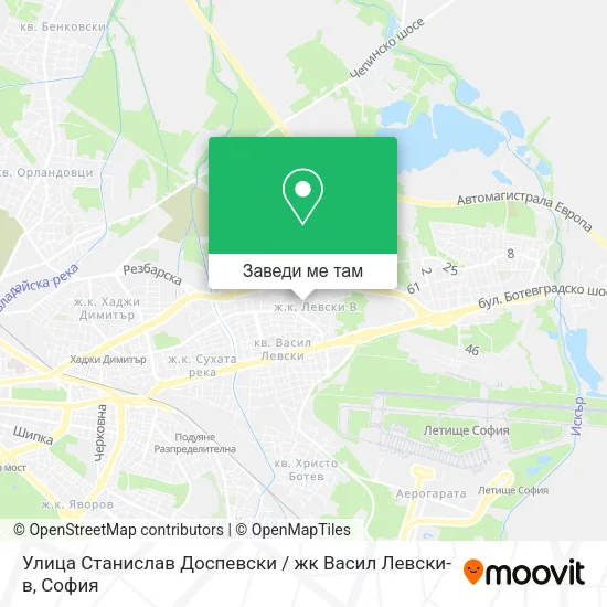 Улица Станислав Доспевски / жк Васил Левски-в карта