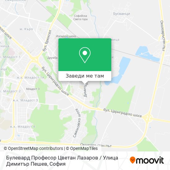 Булевард Професор Цветан Лазаров / Улица Димитър Пешев карта