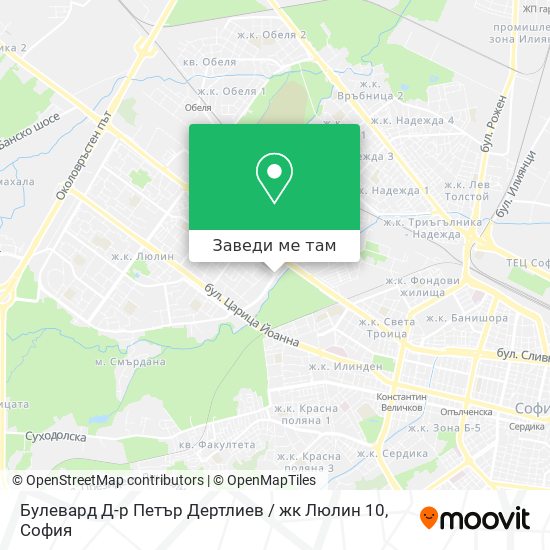 Булевард Д-р Петър Дертлиев / жк Люлин 10 карта
