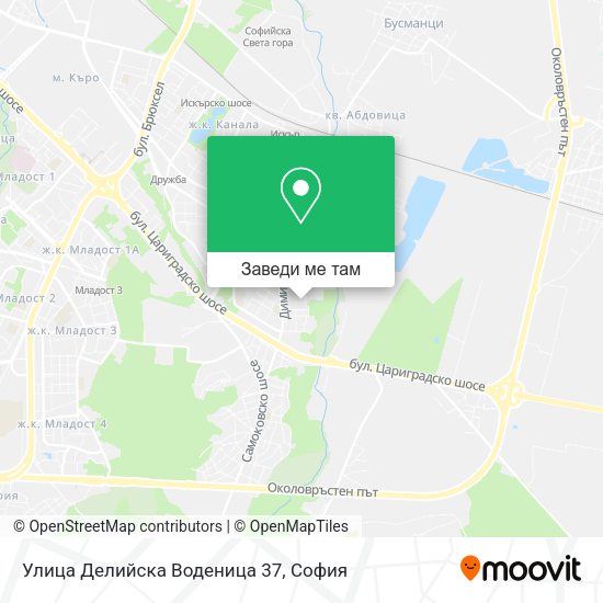 Улица Делийска Воденица 37 карта