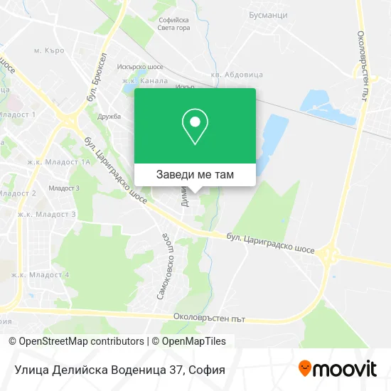 Улица Делийска Воденица 37 карта