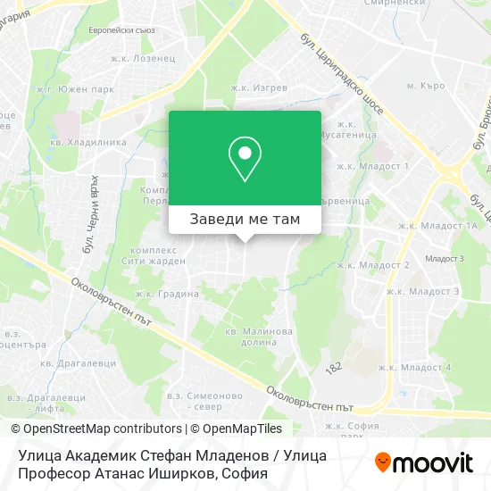 Улица Академик Стефан Младенов / Улица Професор Атанас Иширков карта