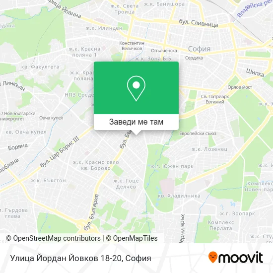 Улица Йордан Йовков 18-20 карта