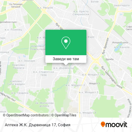 Аптека Ж.К. Дървеница 17 карта