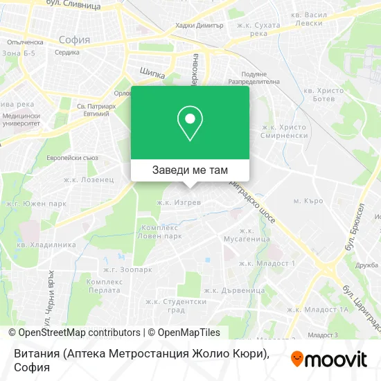 Витания (Аптека Метростанция Жолио Кюри) карта