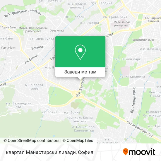 квартал Манастирски ливади карта