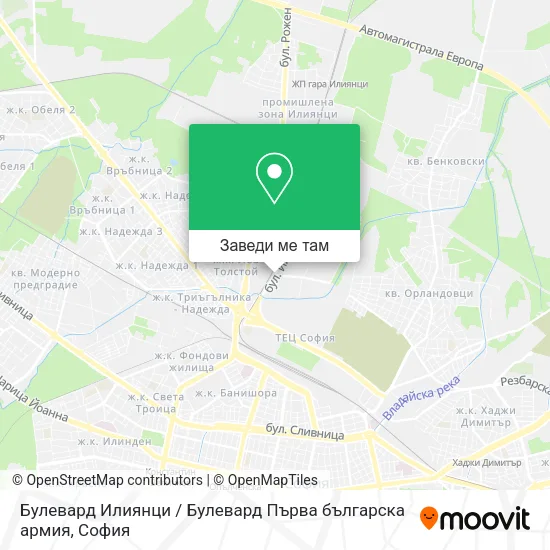 Булевард Илиянци / Булевард Първа българска армия карта