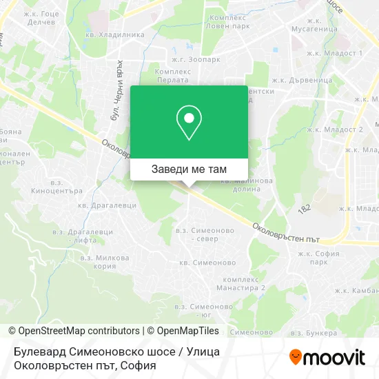 Булевард Симеоновско шосе / Улица Околовръстен път карта