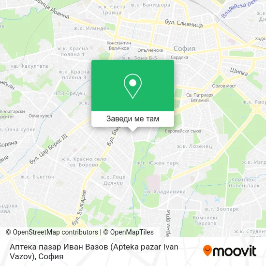 Аптека пазар Иван Вазов (Apteka pazar Ivan Vazov) карта