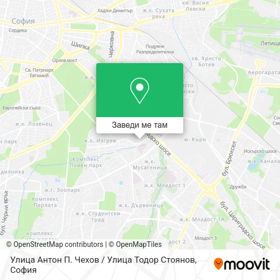 Улица Антон П. Чехов / Улица Тодор Стоянов карта