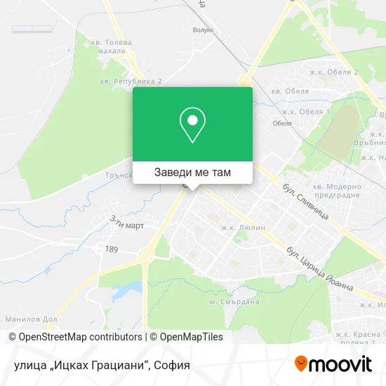 улица „Ицках Грациани“ карта