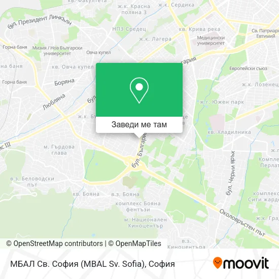 МБАЛ Св. София (MBAL Sv. Sofia) карта