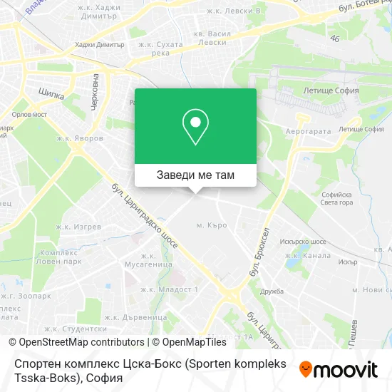 Спортен комплекс Цска-Бокс (Sporten kompleks Tsska-Boks) карта
