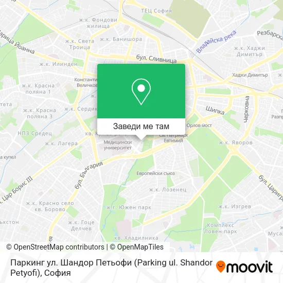 Паркинг ул. Шандор Петьофи (Parking ul. Shandor Petyofi) карта