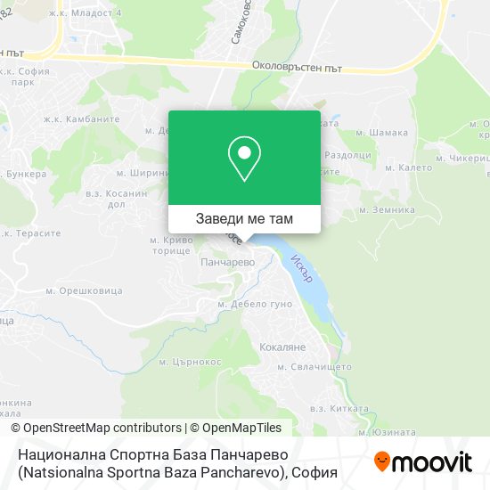 Национална Спортна База Панчарево (Natsionalna Sportna Baza Pancharevo) карта