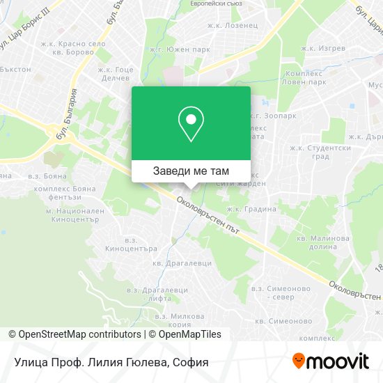 Улица Проф. Лилия Гюлева карта