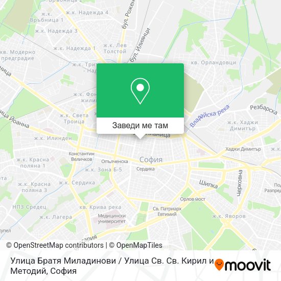 Улица Братя Миладинови / Улица Св. Св. Кирил и Методий карта
