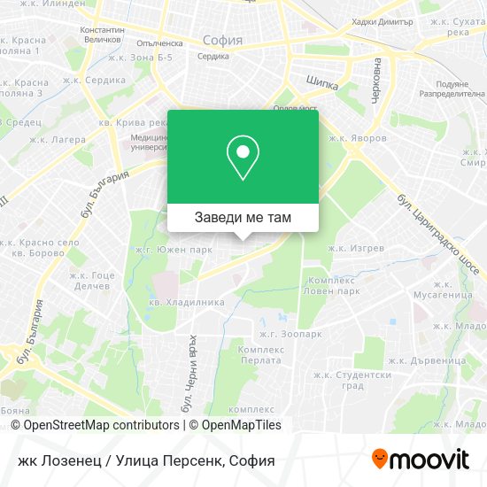 жк Лозенец / Улица Персенк карта