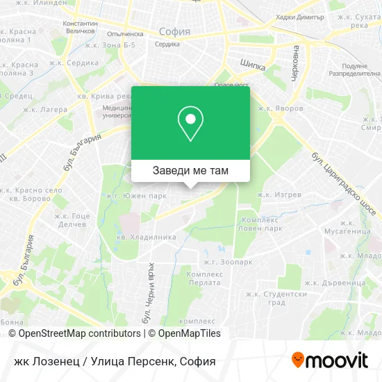 жк Лозенец / Улица Персенк карта