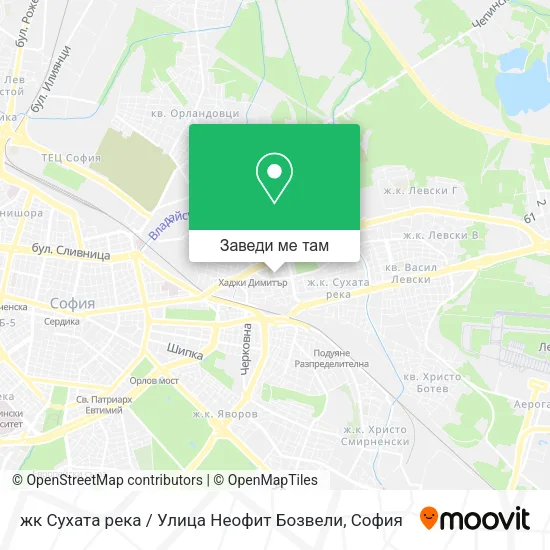 жк Сухата река / Улица Неофит Бозвели карта