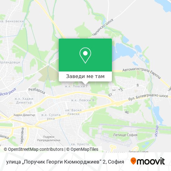 улица „Поручик Георги Кюмюрджиев“ 2 карта