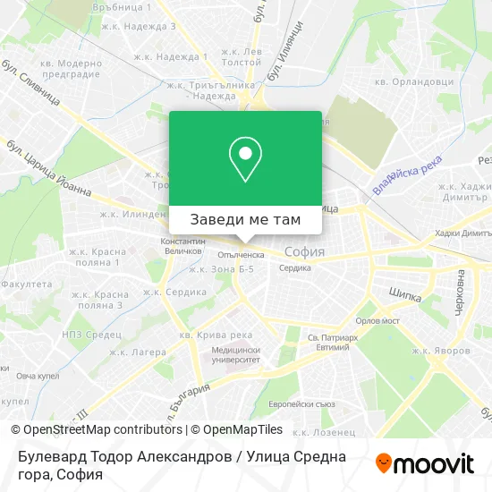 Булевард Тодор Александров / Улица Средна гора карта