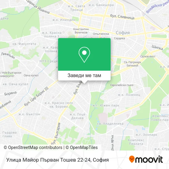 Улица Майор Първан Тошев 22-24 карта