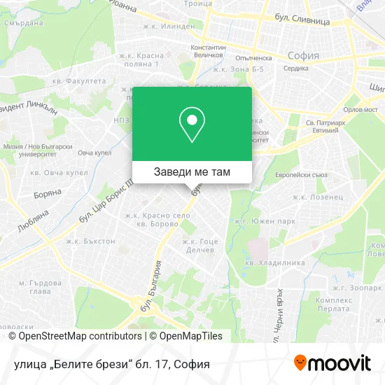 улица „Белите брези“ бл. 17 карта