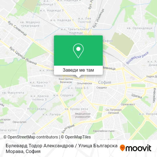 Булевард Тодор Александров / Улица Българска Морава карта