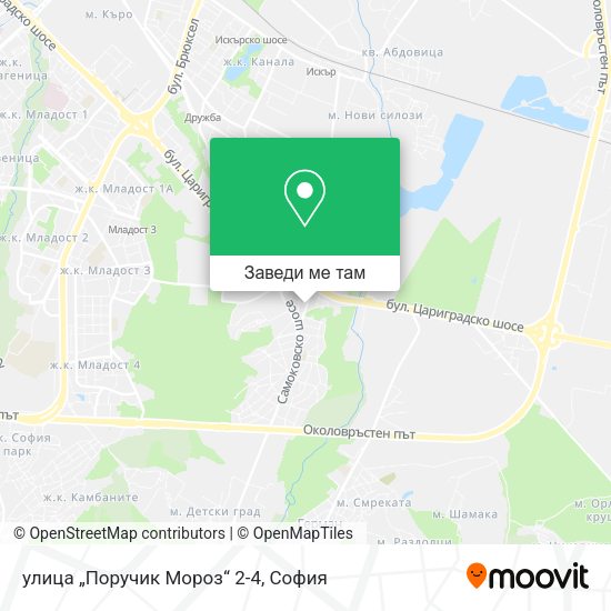 улица „Поручик Мороз“ 2-4 карта