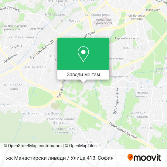 жк Манастирски ливади / Улица 413 карта