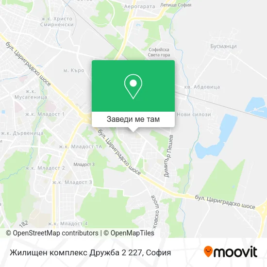 Жилищен комплекс Дружба 2 227 карта