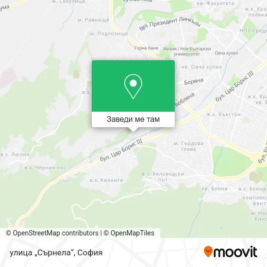 улица „Сърнела“ карта