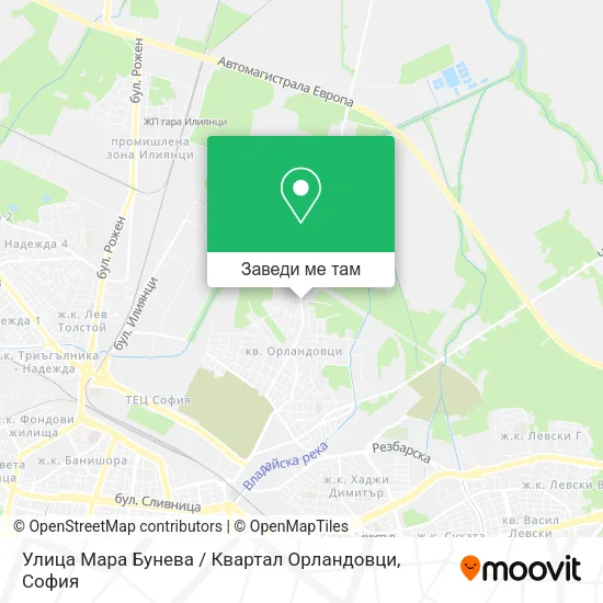 Улица Мара Бунева / Квартал Орландовци карта
