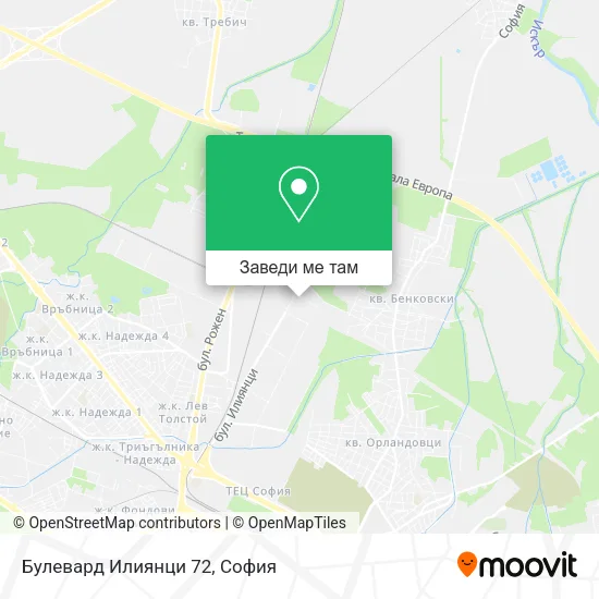 Булевард Илиянци 72 карта