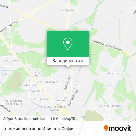 промишлена зона Илиянци карта
