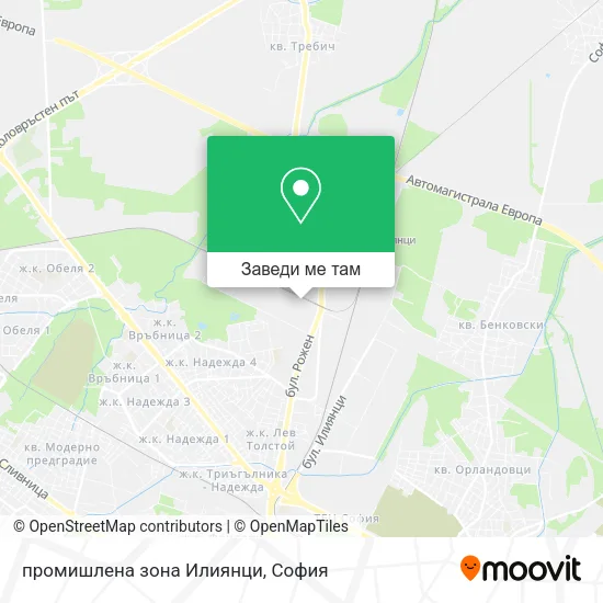 промишлена зона Илиянци карта