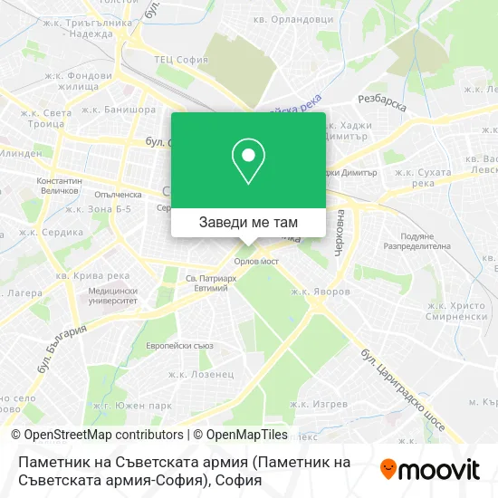 Паметник на Съветската армия карта