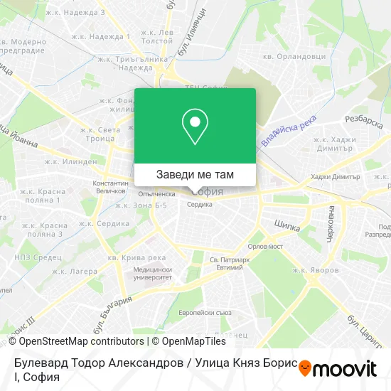 Булевард Тодор Александров / Улица Княз Борис I карта