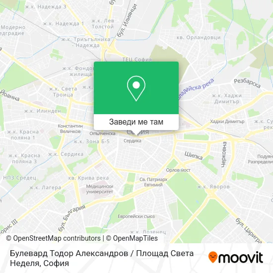 Булевард Тодор Александров / Площад Света Неделя карта